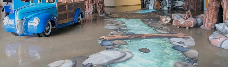 G-Floor Graphic printed to look like a stream